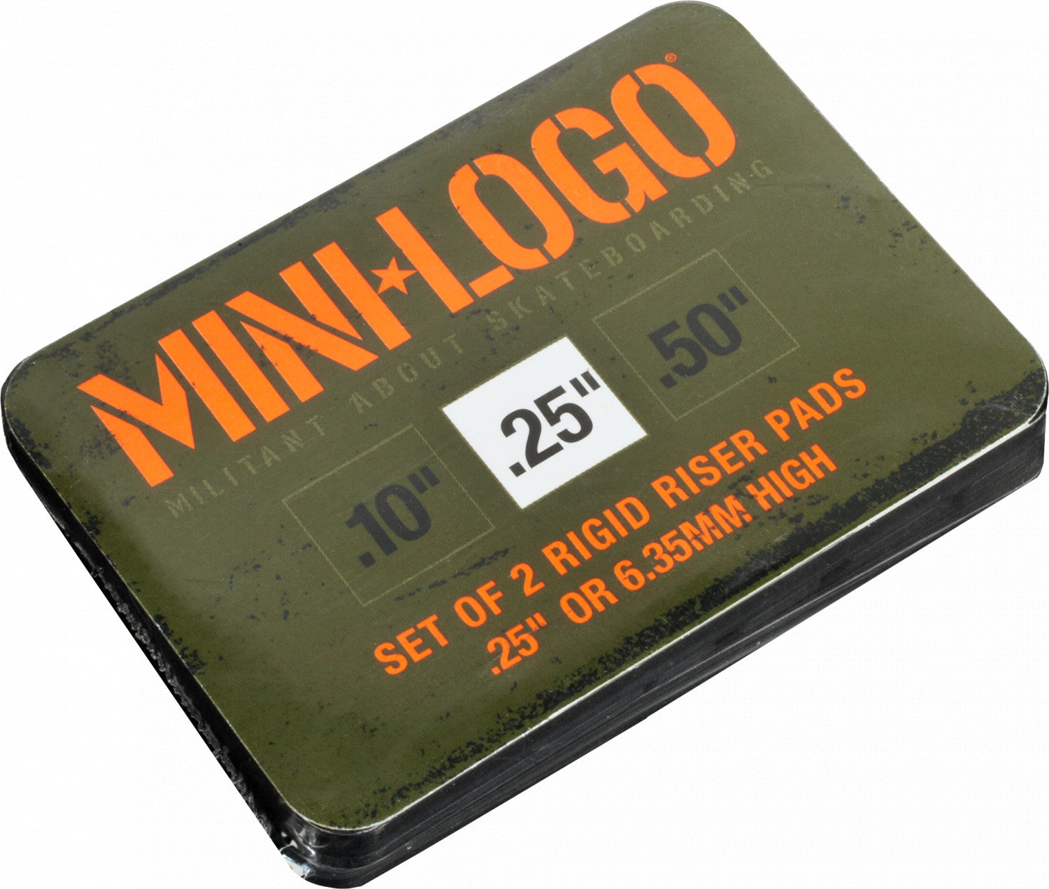 Mini Logo 1/4" Rigid Black Skateboard Riser Pads - Bow Shock Marketplace