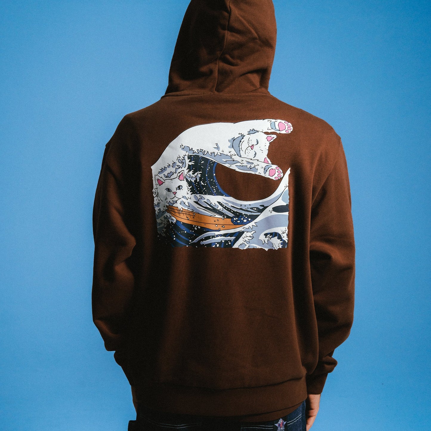 Great Wave Of Nerm Hoodie (Brown)