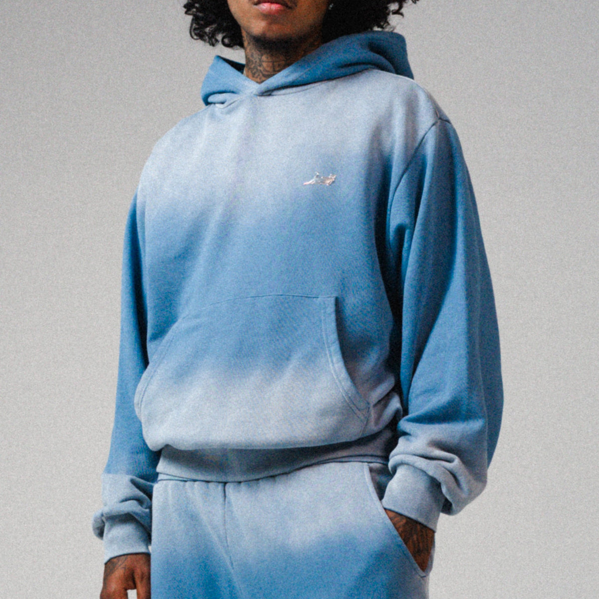 Castanza Hoodie (Light Blue Faded Wash)