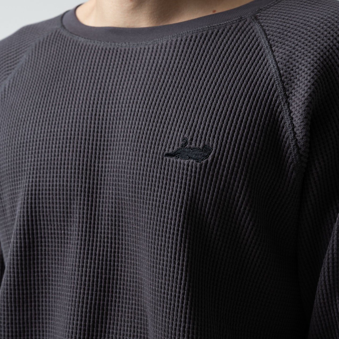 Castanza Waffle Knit Long Sleeve (Charcoal)