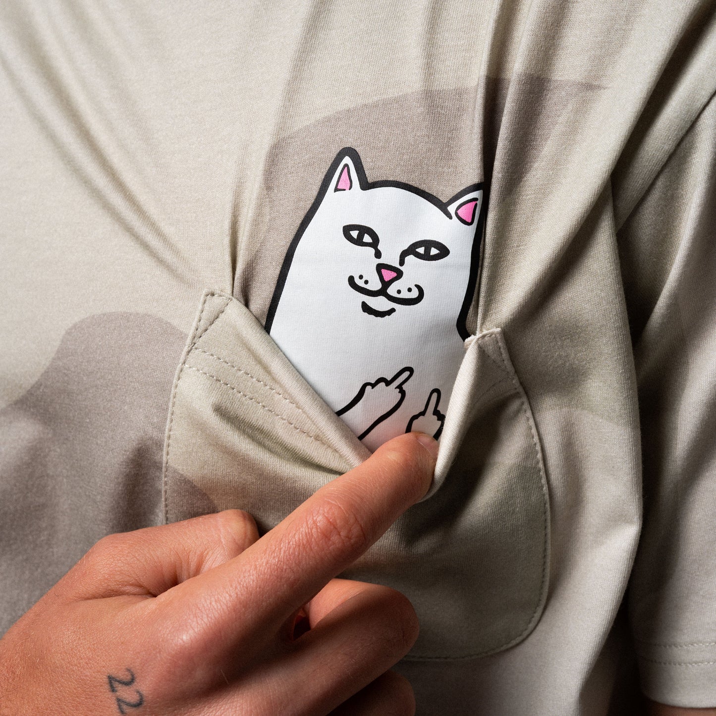 Lord Nermal Pocket Tee (Bone Graffiti Camo)