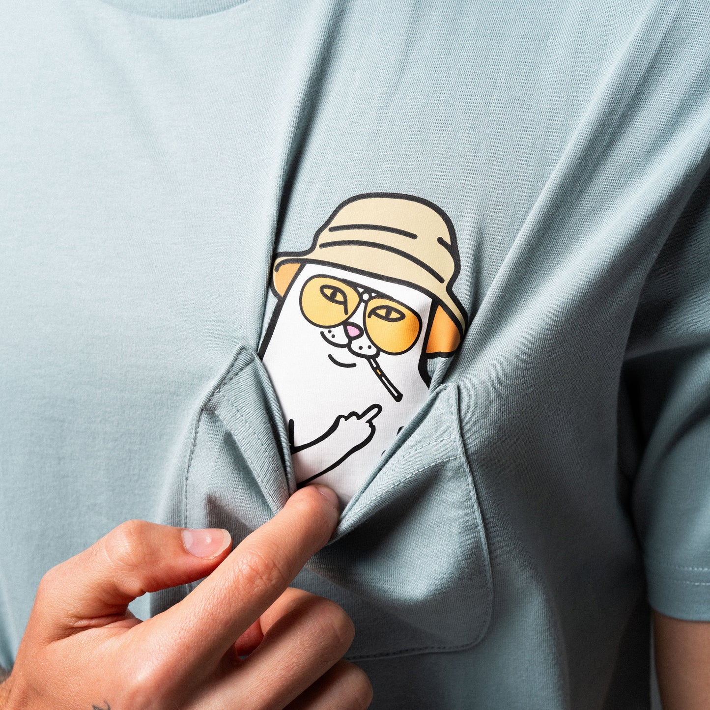 Nermal S Thompson Pocket Tee (Silver Blue)