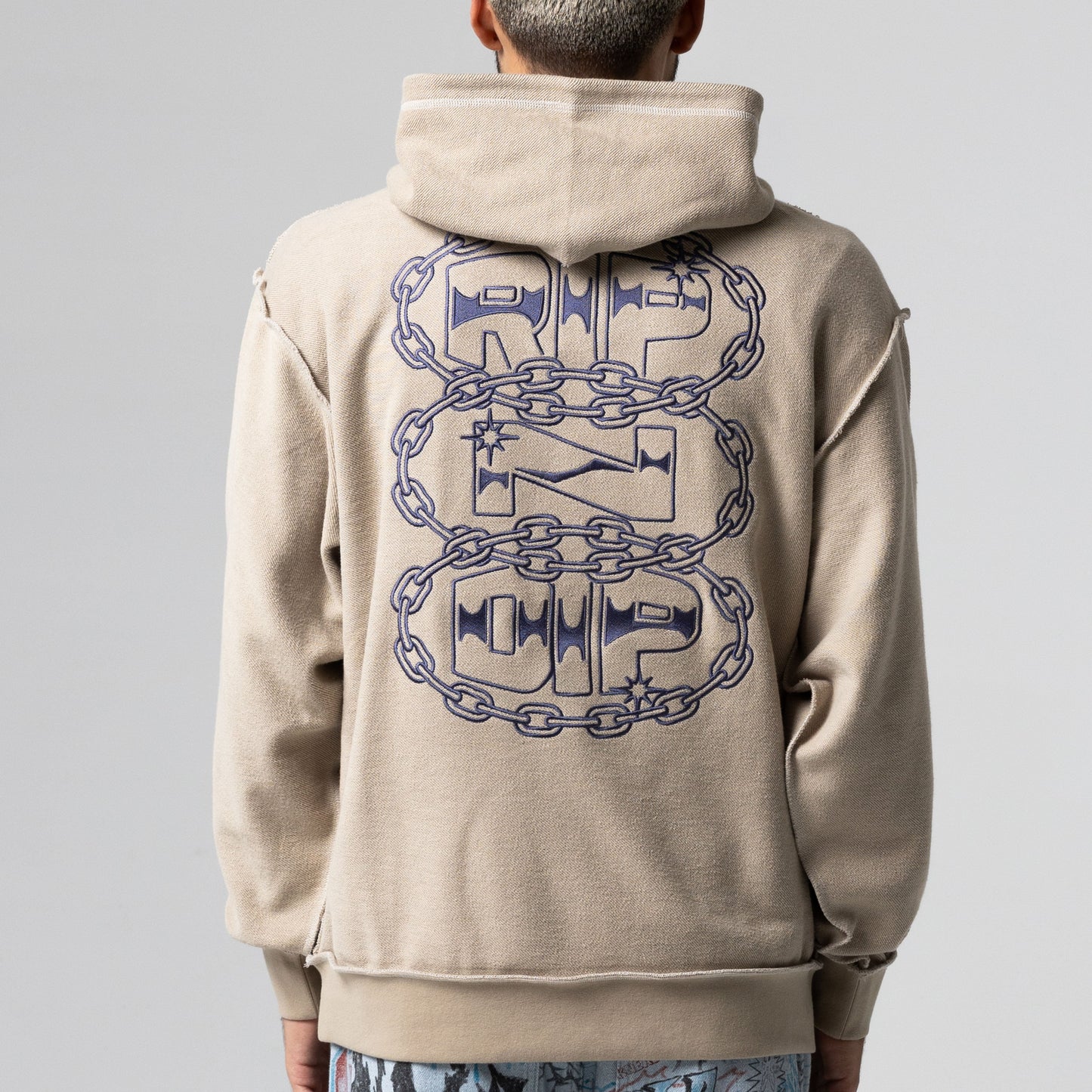 Linked Up Reverse Stitched Hoodie (Khaki)