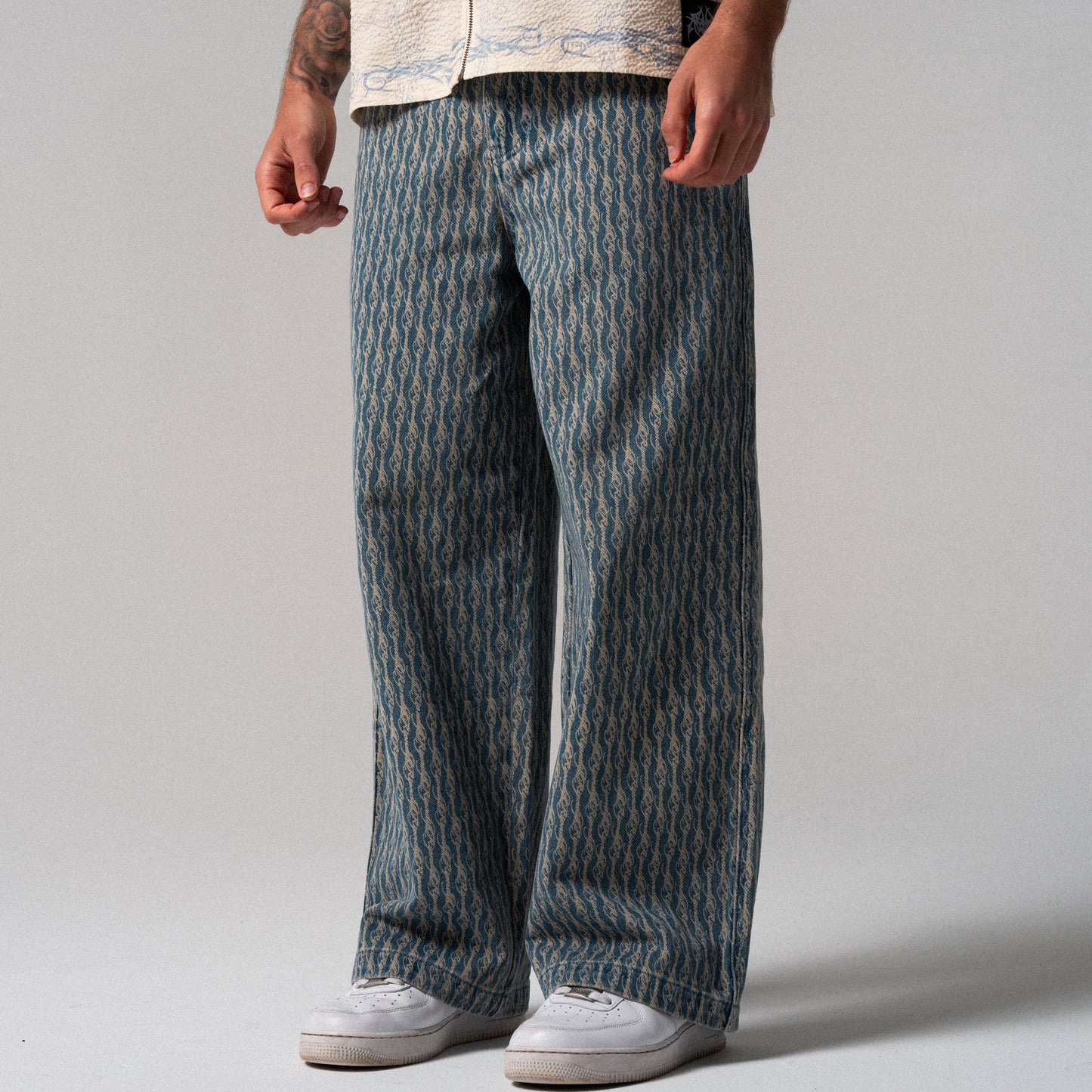 Western Roads Wide Fit Pants (Meidum Wash)