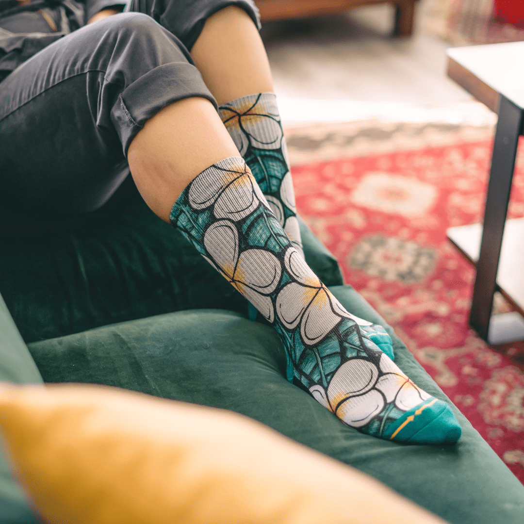 Flowers Crew Socks Art By Kaia Myall