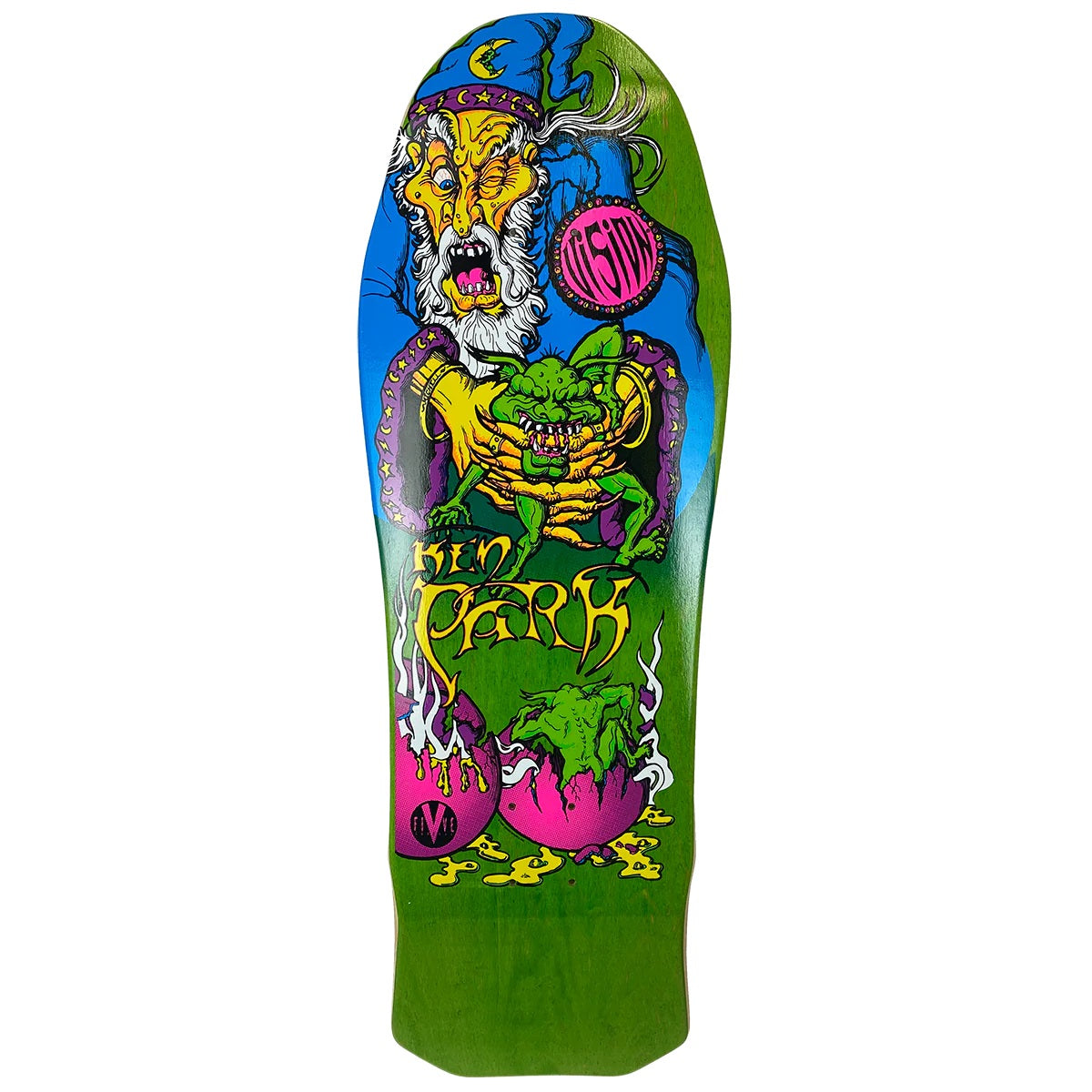 Vision Ken Park Wizard Skateboard Deck - 10″ Green Stain - Bow Shock Marketplace
