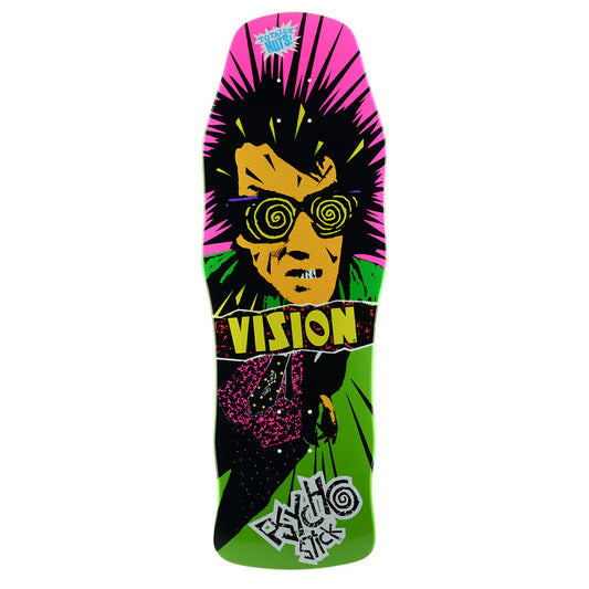 Vision Original Psycho Stick Skateboard Deck - 10″ Lime - Bow Shock Marketplace