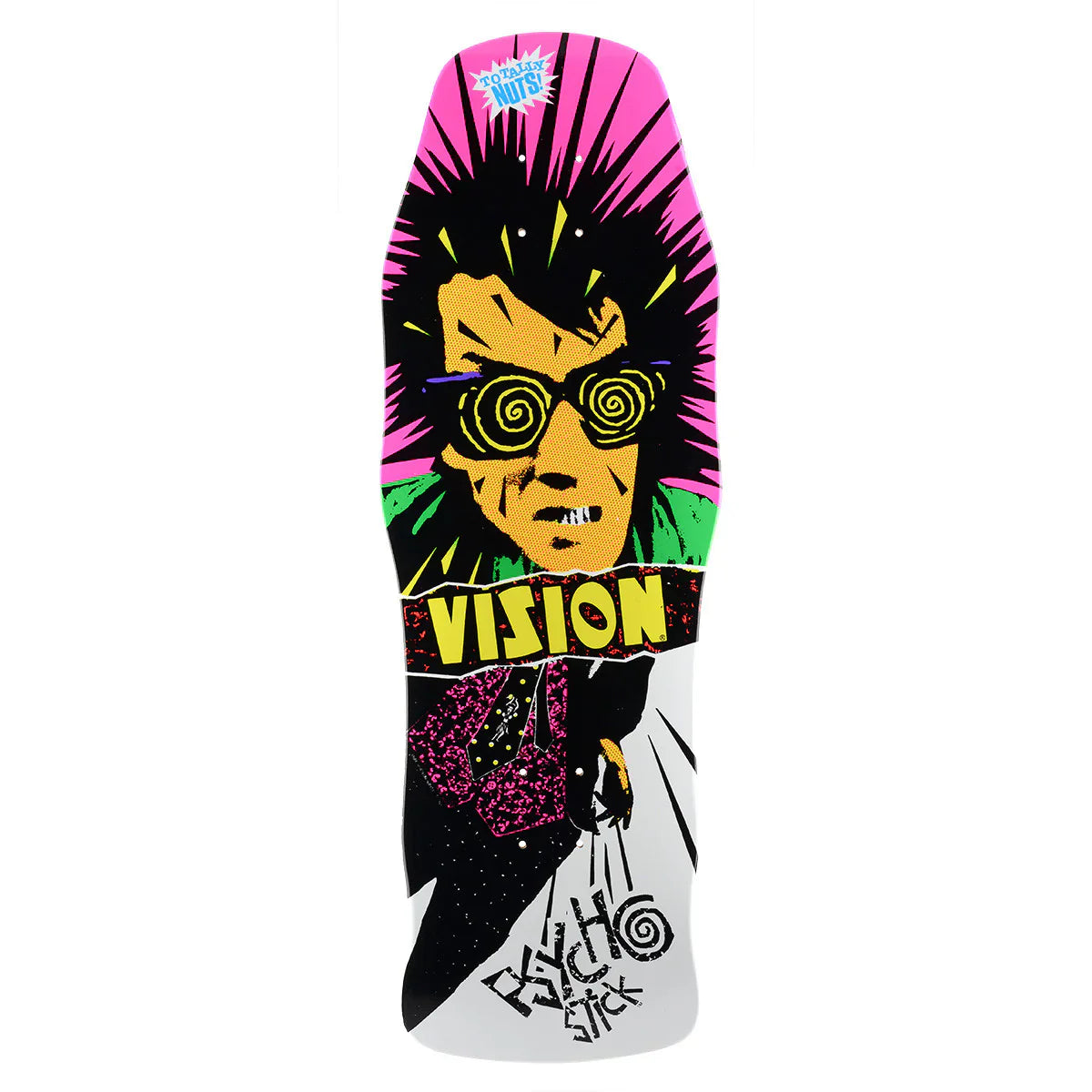 Vision Original Psycho Stick Skateboard Deck - 10″ White - Bow Shock Marketplace