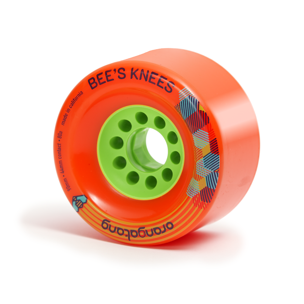 Orangatang Bee's Knees 90mm 80a Longboard Wheels  - Orange (Set of 4) - Bow Shock Marketplace