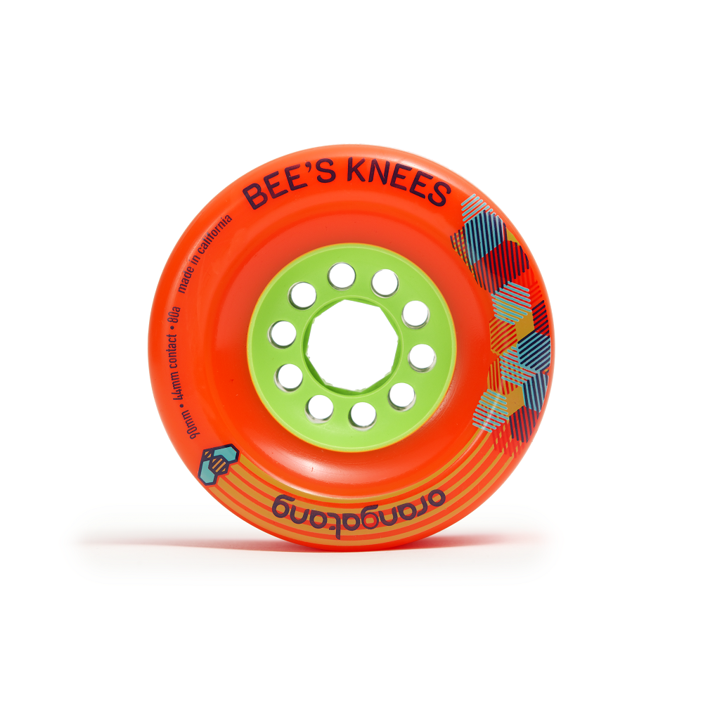 Orangatang Bee's Knees 90mm 80a Longboard Wheels  - Orange (Set of 4) - Bow Shock Marketplace