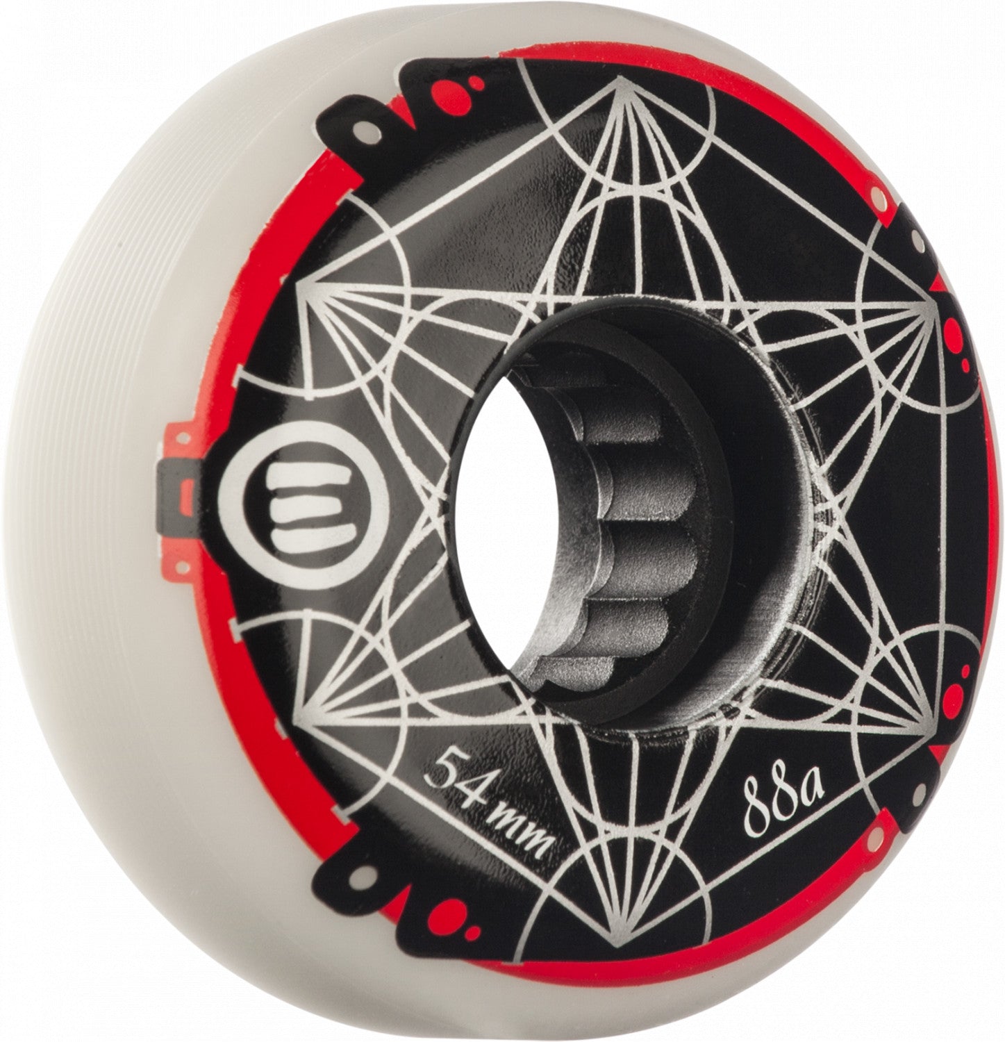 Eulogy Metatron Cube Logo Wheels 54mm 88A - White (Set of 4) - Bow Shock Marketplace
