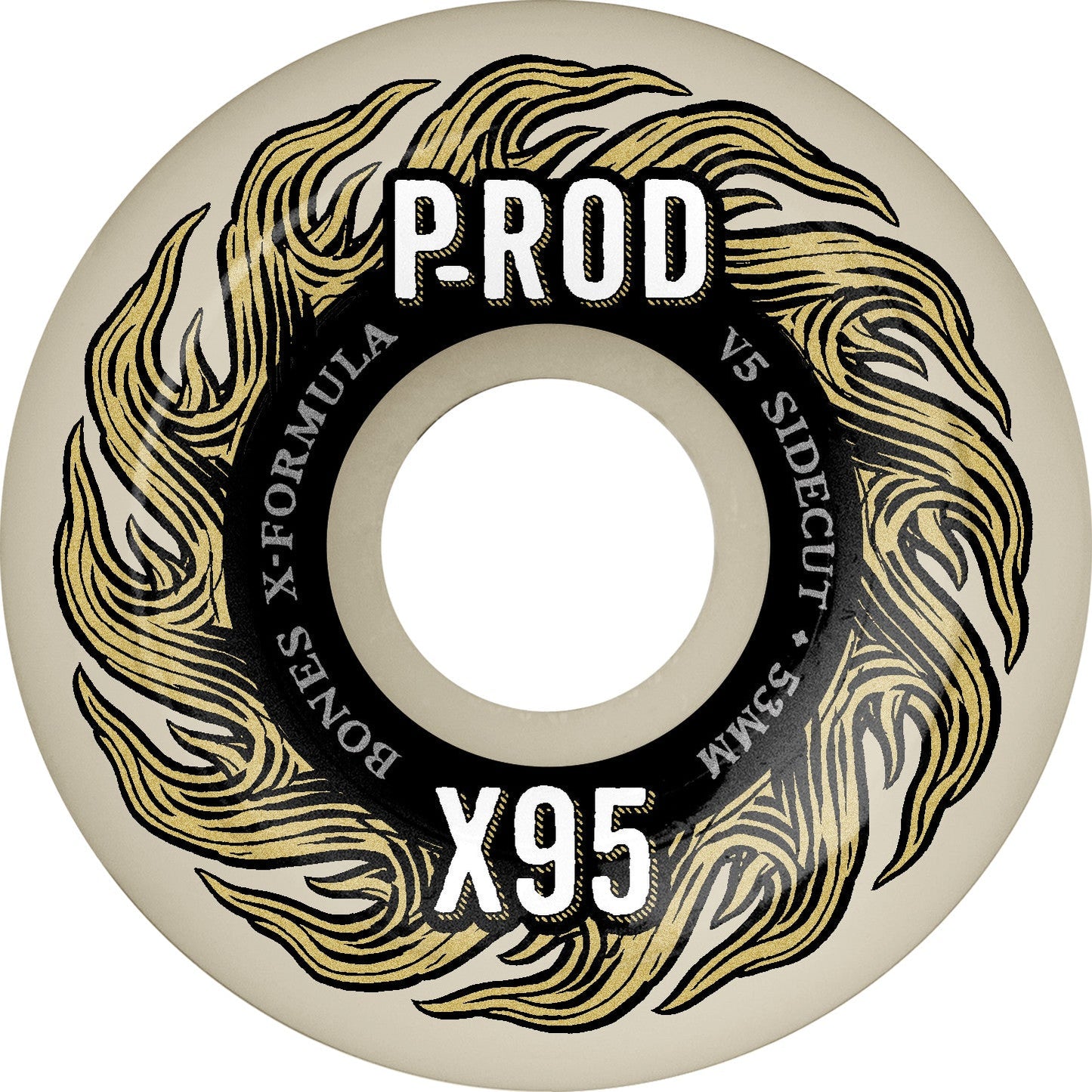 Bones X-Formula P-Rod Pro V5 Sidecut 53mm 95a Wheels - White (Set of 4) - Bow Shock Marketplace