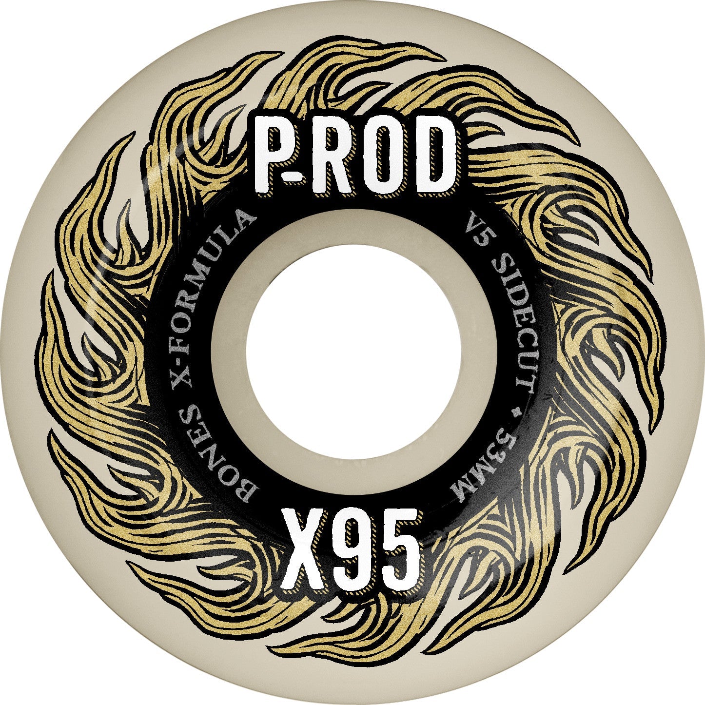 Bones X-Formula P-Rod Pro V5 Sidecut 53mm 95a Wheels - White (Set of 4) - Bow Shock Marketplace