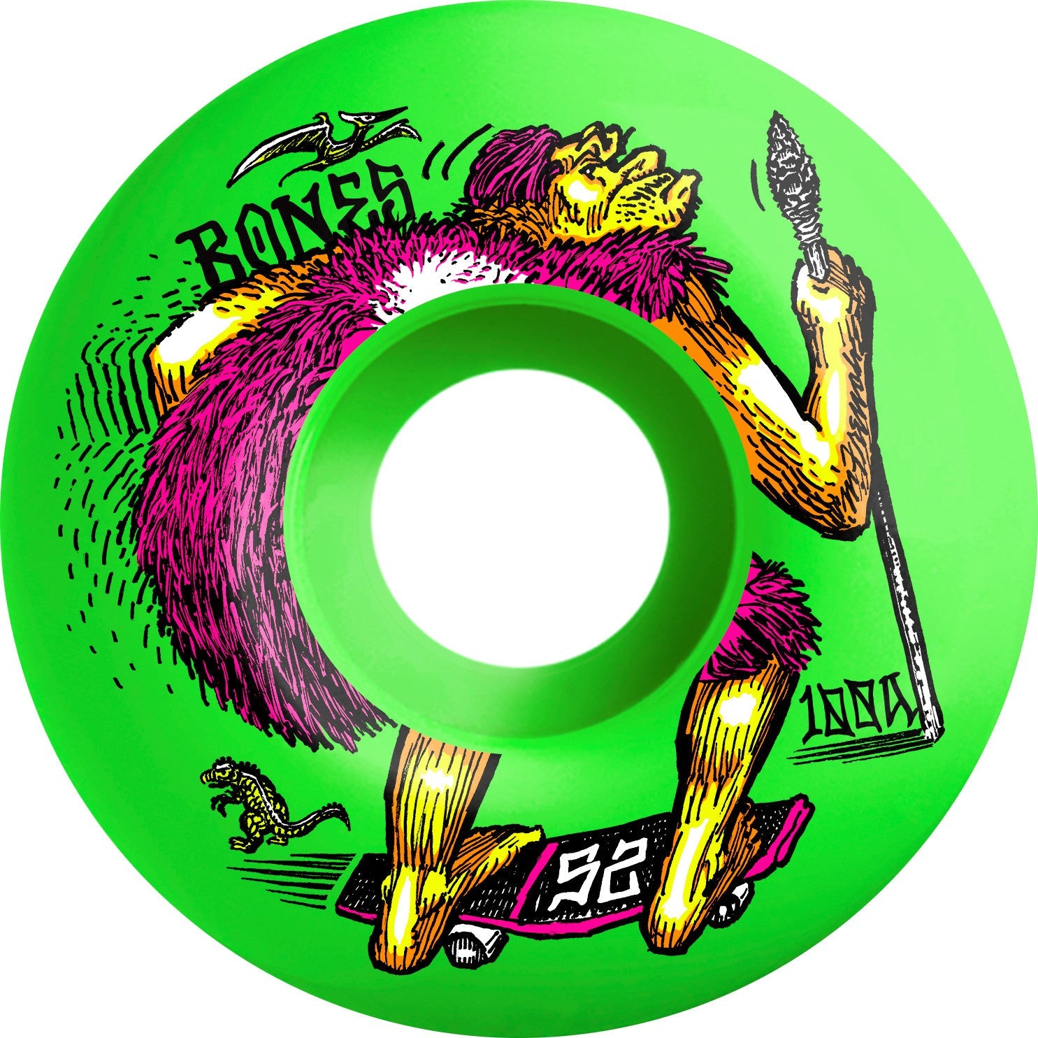 Bones OG Formula NEONderthal V4 Wide 52mm 100a Wheels - Green (Set of 4) - Bow Shock Marketplace