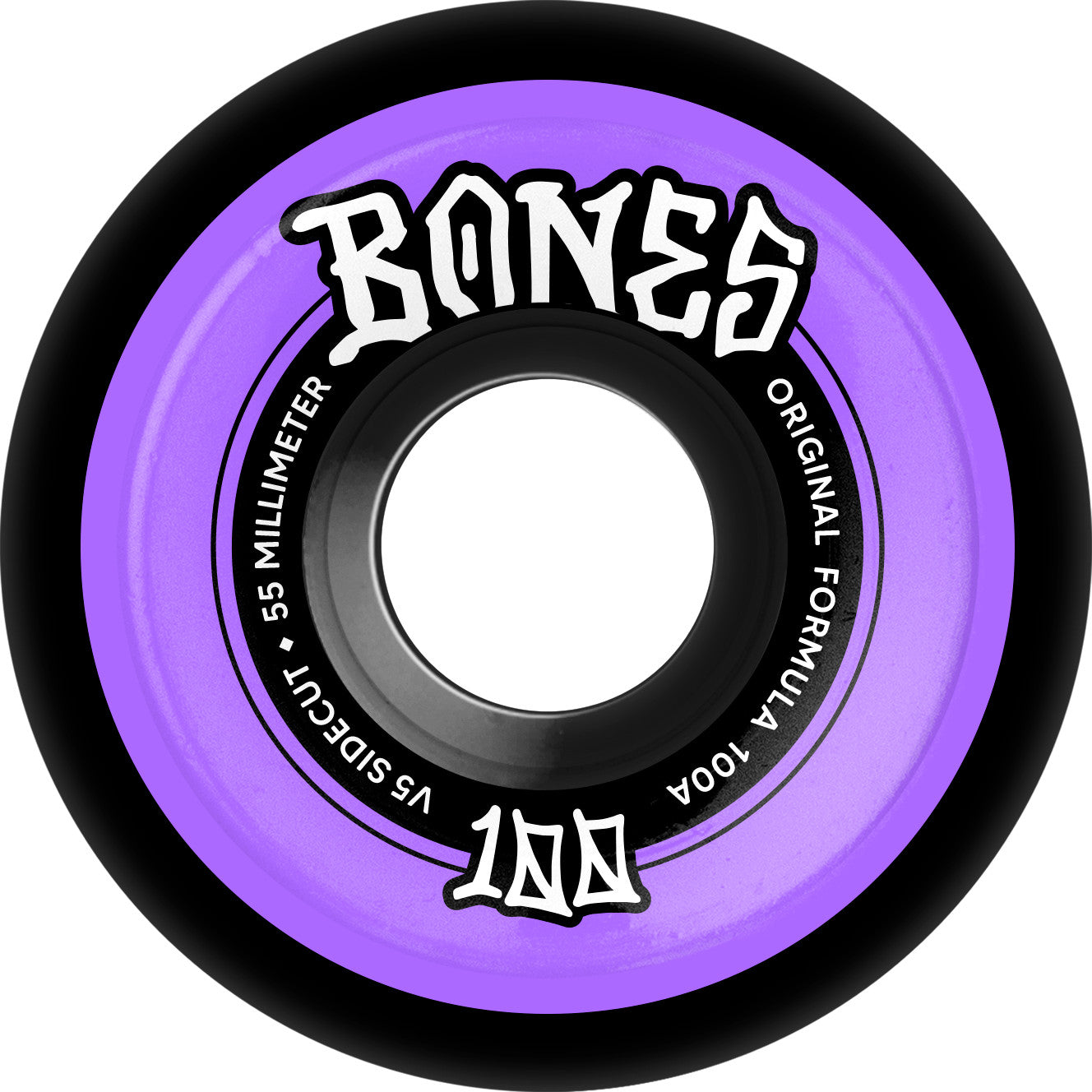 Bones OG 100's Original Formula V5 Sidecut 55mm 100a Wheels - Black (Set of 4) - Bow Shock Marketplace