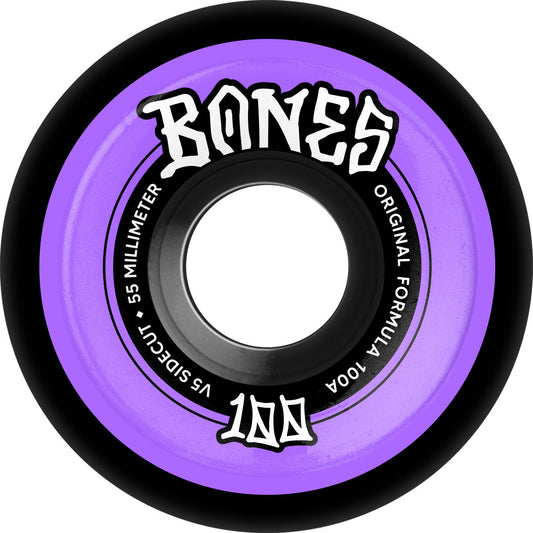 Bones OG 100's Original Formula V5 Sidecut 55mm 100a Wheels - Black (Set of 4) - Bow Shock Marketplace