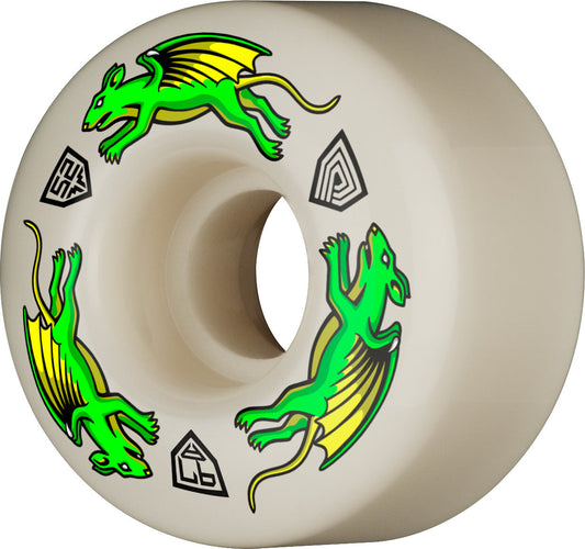 Powell Peralta Dragon Formula Nano Rats Wheels 52x34mm 97A - Off White (Set of 4) - Bow Shock Marketplace