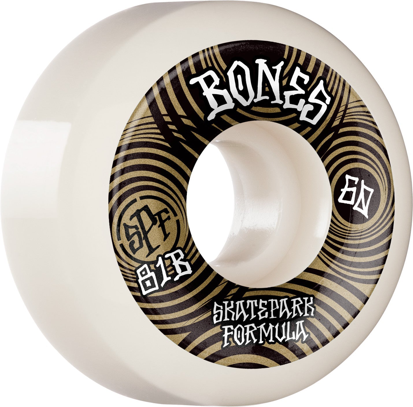Bones SPF Ripples P5 Sidecut 60mm 101a Wheels - White/Gold (Set of 4) - Bow Shock Marketplace