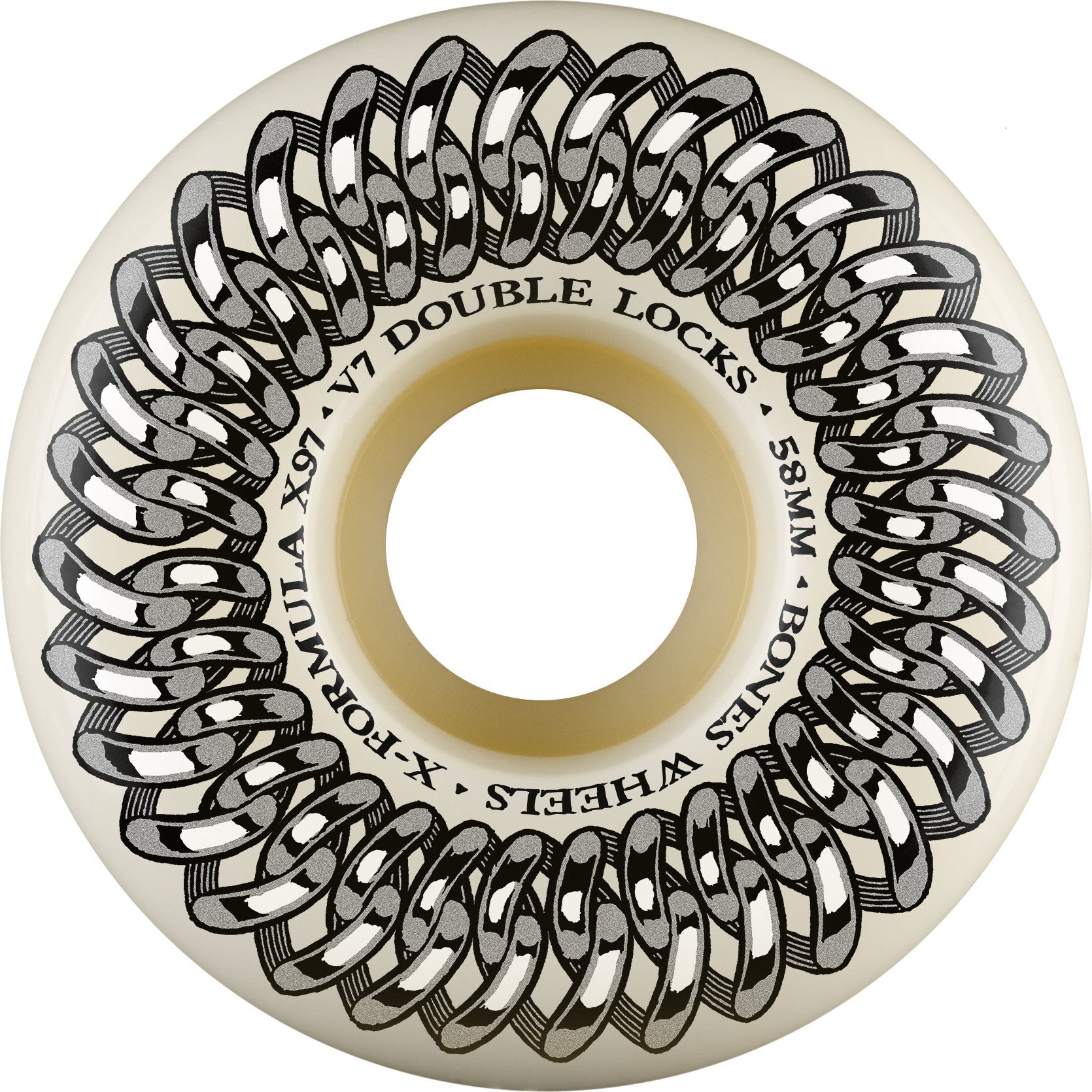Bones X-Formula Double Lock V7 Sidecut 58mm 97a Wheels - White (Set of 4) - Bow Shock Marketplace
