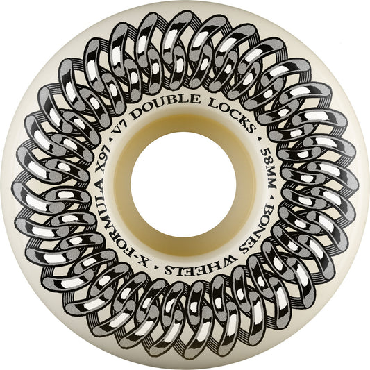 Bones X-Formula Double Lock V7 Sidecut 58mm 97a Wheels - White (Set of 4) - Bow Shock Marketplace