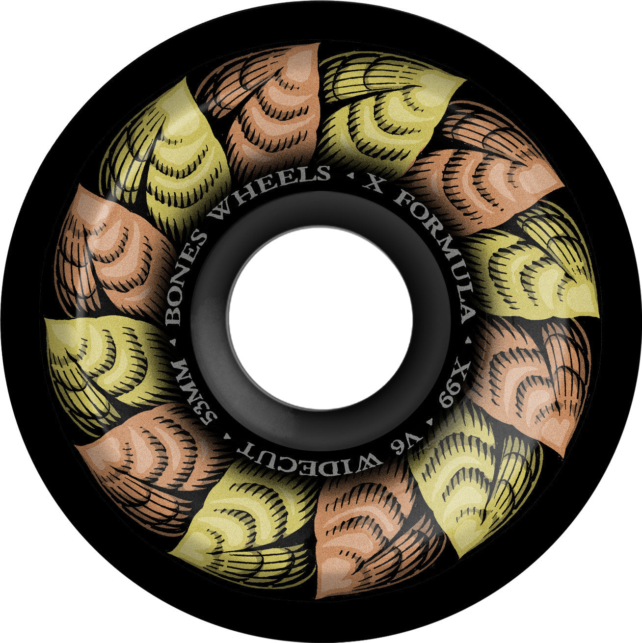 Bones X-Formula Leaving V6 Wide-Cut 53mm 99a Wheels - Black (Set of 4)