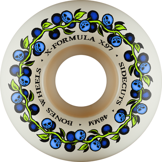 Bones X-Formula Skull Berries V5 Sidecut 48mm 97a Wheels - White (Set of 4)