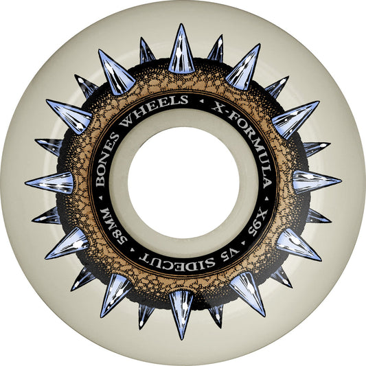 Bones X-Formula Street Cleats V5 Sidecut 58mm 95a Wheels - White (Set of 4)