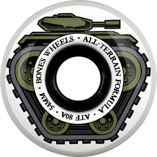 Bones ATF All Tank 54mm 80a Wheels- White (Set of 4)