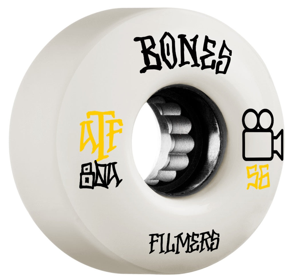 Bones ATF Filmers 56mm 80a Wheels - White (Set of 4) - Bow Shock Marketplace