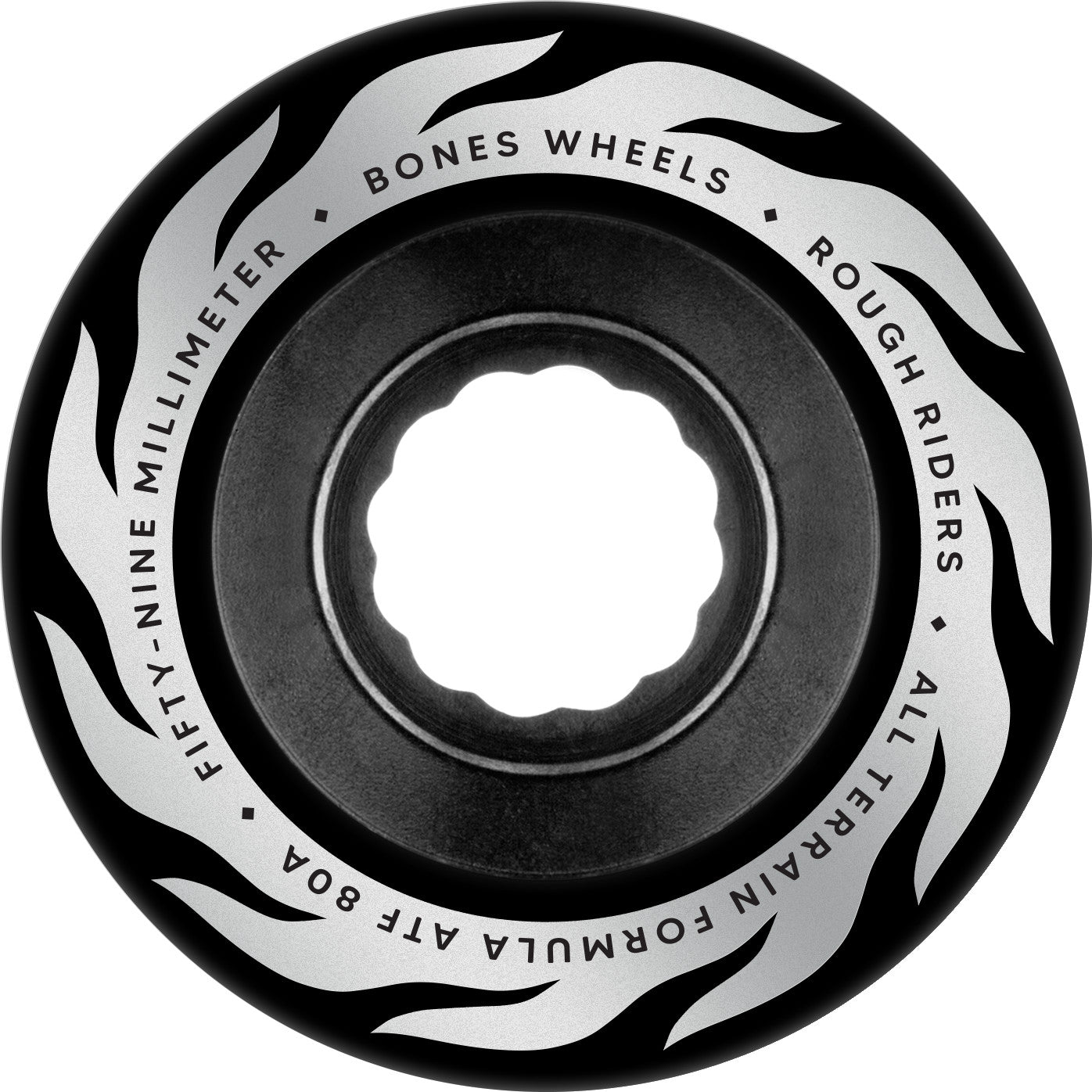Bones ATF Rough Rider Eternal Flame 59mm 80a Wheels - Black (Set of 4) - Bow Shock Marketplace