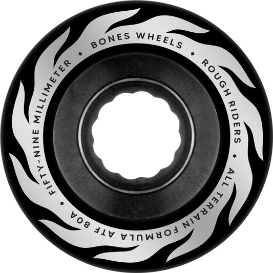Bones ATF Rough Rider Eternal Flame 59mm 80a Wheels - Black (Set of 4) - Bow Shock Marketplace