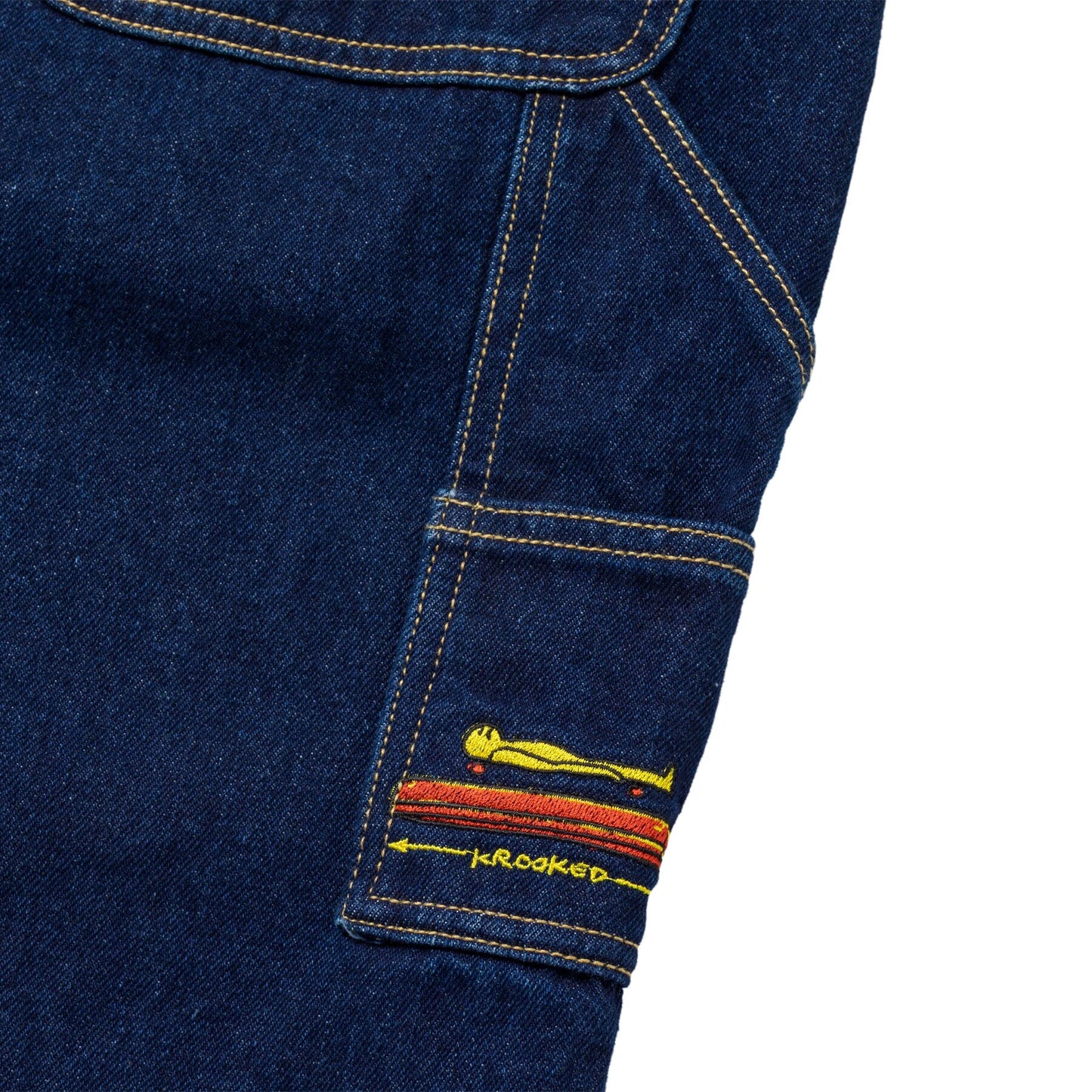 Krooked Koffin Carpenter Dark Rinse Denim Pants