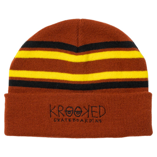 Krooked Eyes Dark Red Cuff Beanie