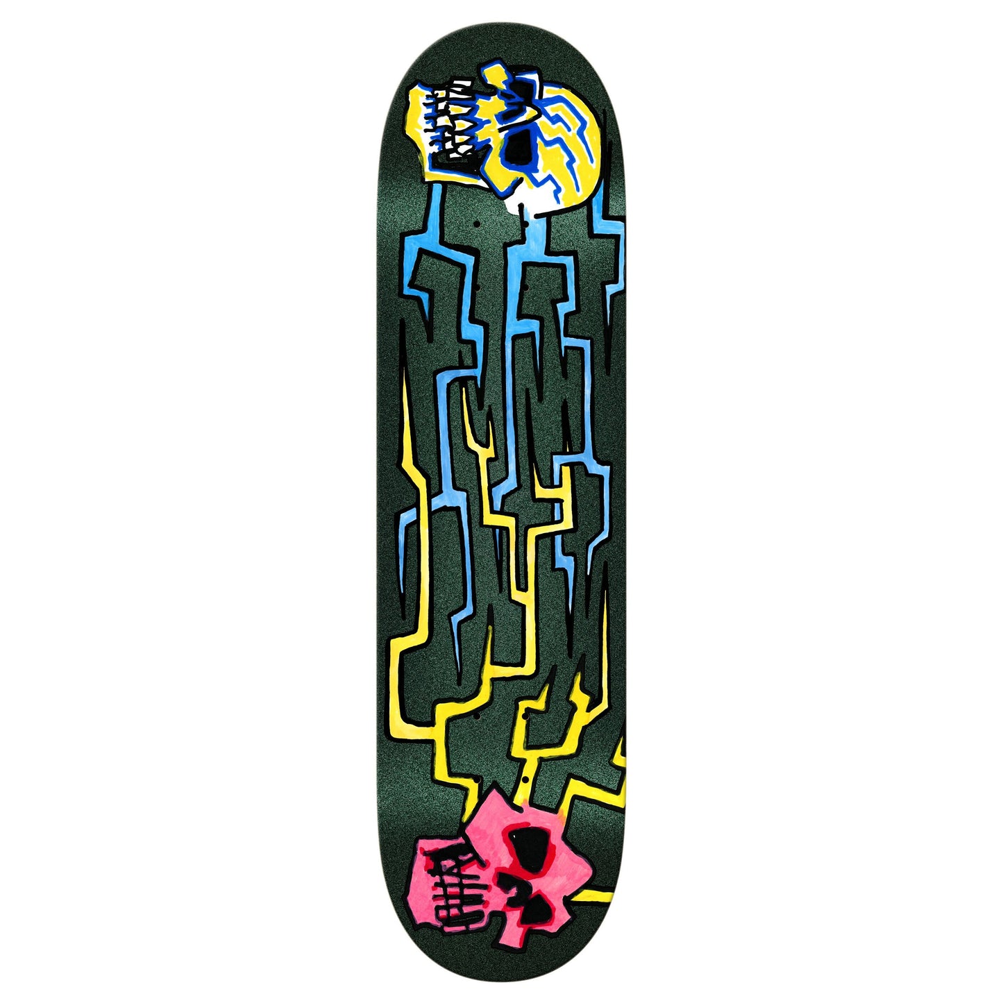 Krooked Worrest Skulls And Bolts - 8.3" Twin Tail Slick  Skateboard Deck