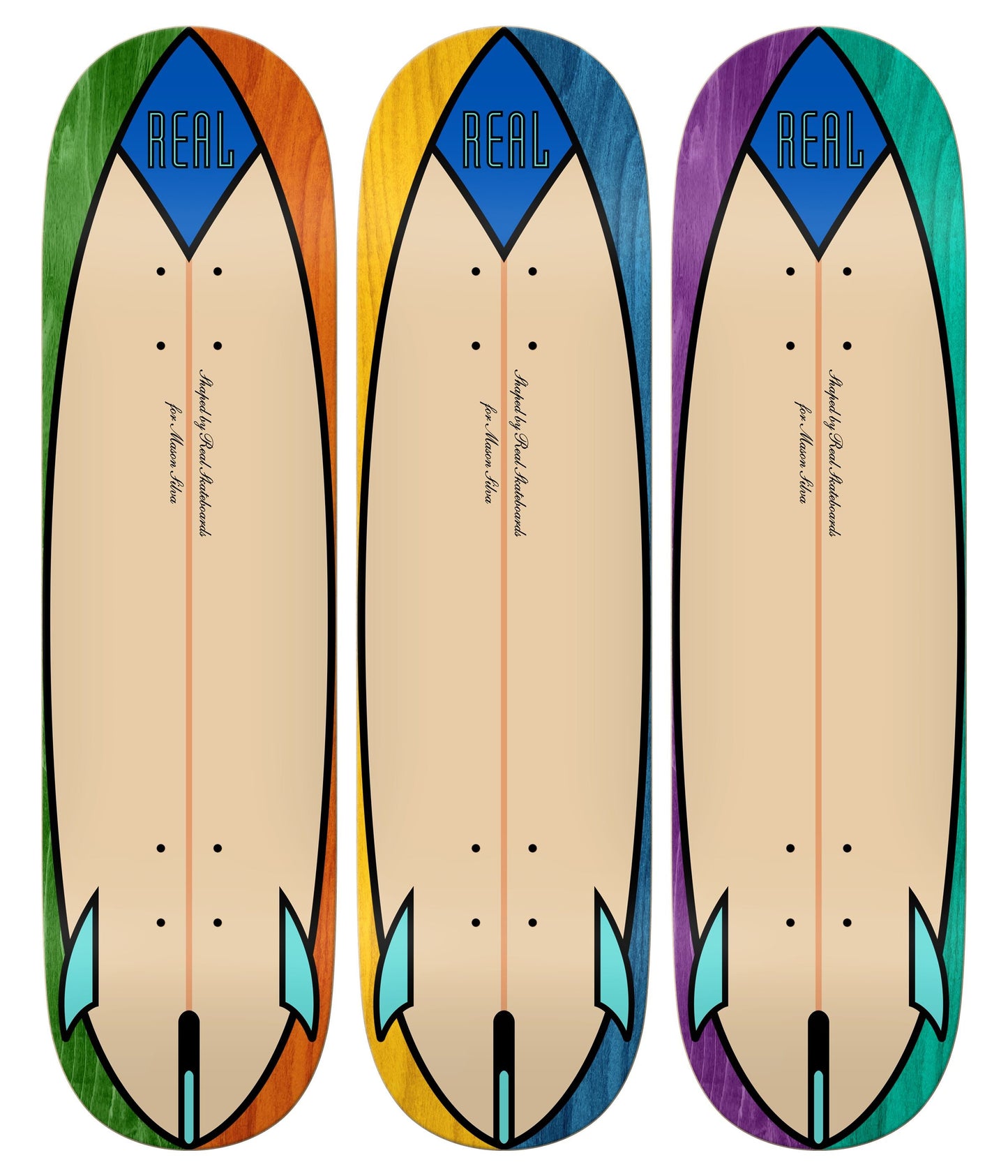 Real Mason Speed Egg - 8.28"  Assorted Stain Skateboard Deck