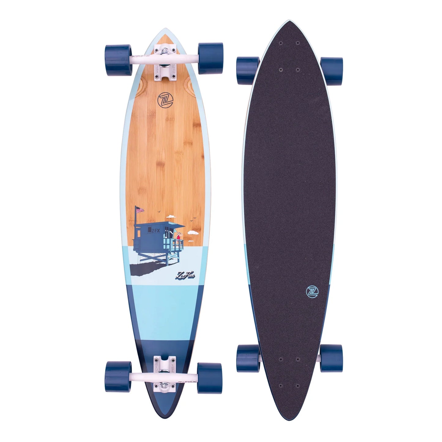 Z-Flex Bamboo Pintail Longboard Complete Skateboard