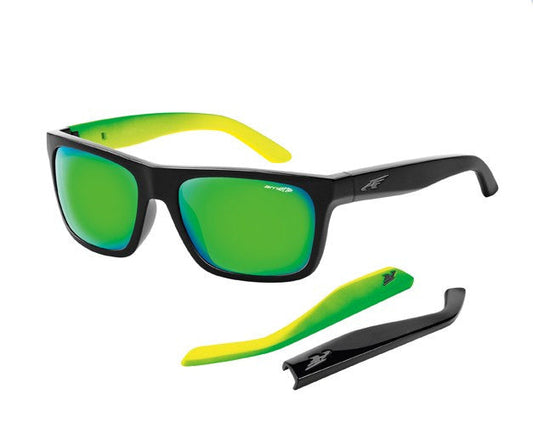 Arnette Sunglasses Dropout - Gloss Black/Neon Green - Bow Shock Marketplace