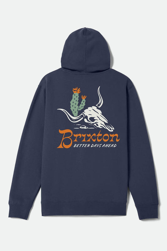 Brixton Barren Washed Navy Hooded Sweatshirt