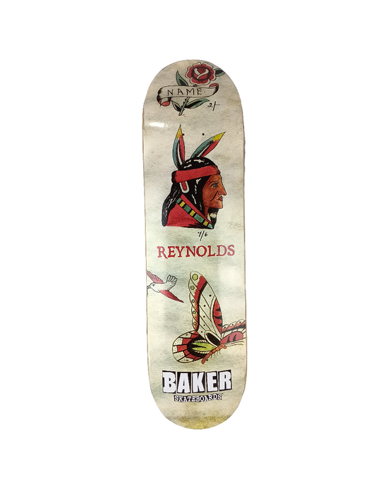 Baker Andrew Reynolds Native Chief Tan Multicolor Size 8.4 Vintage NOS Deck