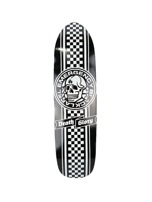 Black Label Emergency Duane Peters Death Or Glory Racing Stripes Black White Size 8.625 Vintage NOS Shaped Deck
