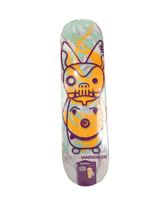 Alien Workshop Anthony Van Engelen Sketchbook Series Purple Teal Multicolor Size 8.125" Vintage NOS Deck