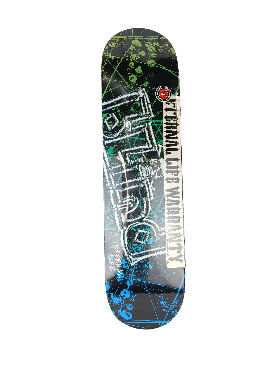 Blind Skull And Bones Black White Multi Size 8.0" Vintage NOS Deck