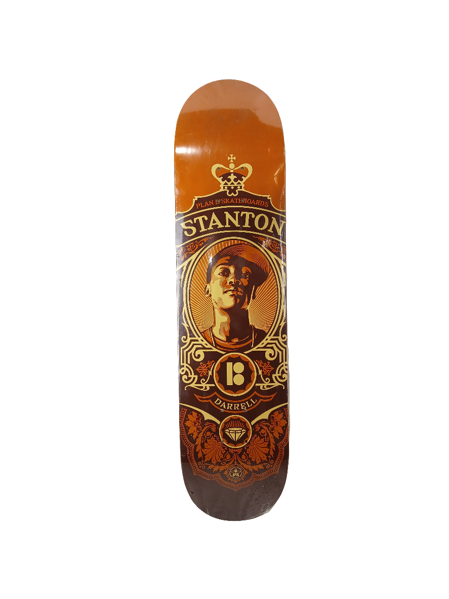 Plan-B Darrell Stanton Shepard Obey Rip Brown Tan White Size 7.75" Vintage NOS Deck