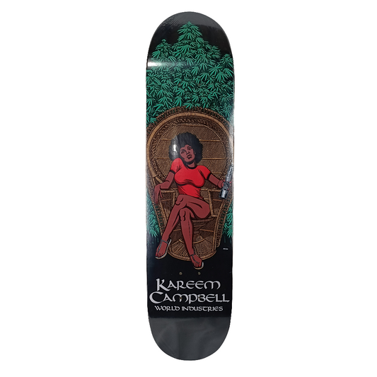 World Industries Kareem Campbell Mary Jane Black Red Green Size 7.62 Vintage NOS Deck