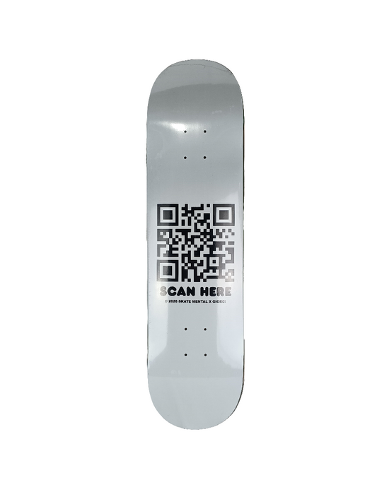Skate Mental X Giorgi Armani Scan Here QR Code Size 8.25 Vintage NOS Deck