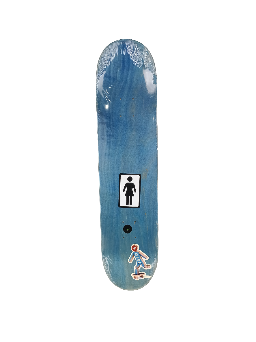 Girl Skateboards Have You Seen Her Animal Chin White Grey Black Size 7.34 Vintage NOS Deck