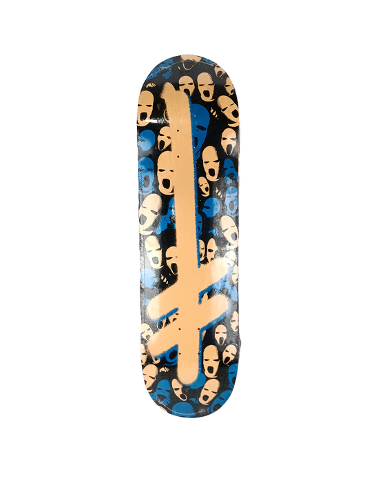 Deathwish Deathspray Cross Mask Men Blue Black Tan Size 8.75 Vintage NOS deck