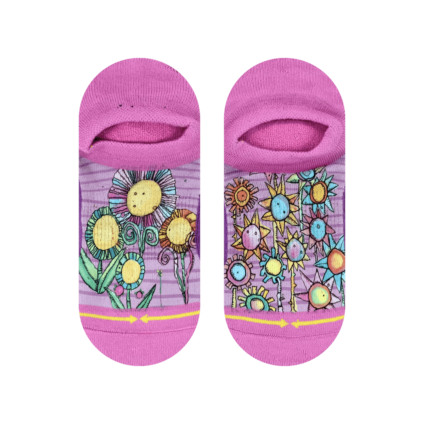 Floral No Show Sock With Art By Bad Otis Link