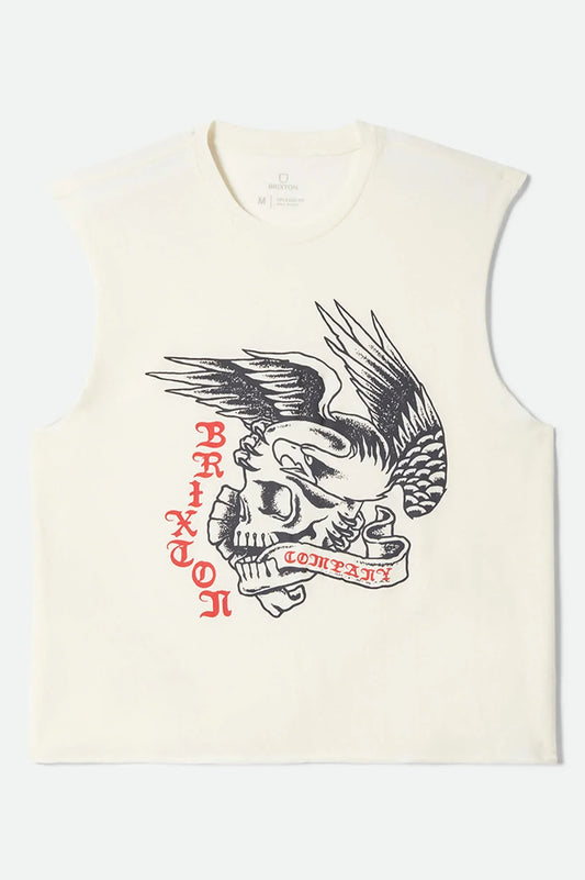 Brixton Wolcott Worn In Off White Boxy Muscle Tank