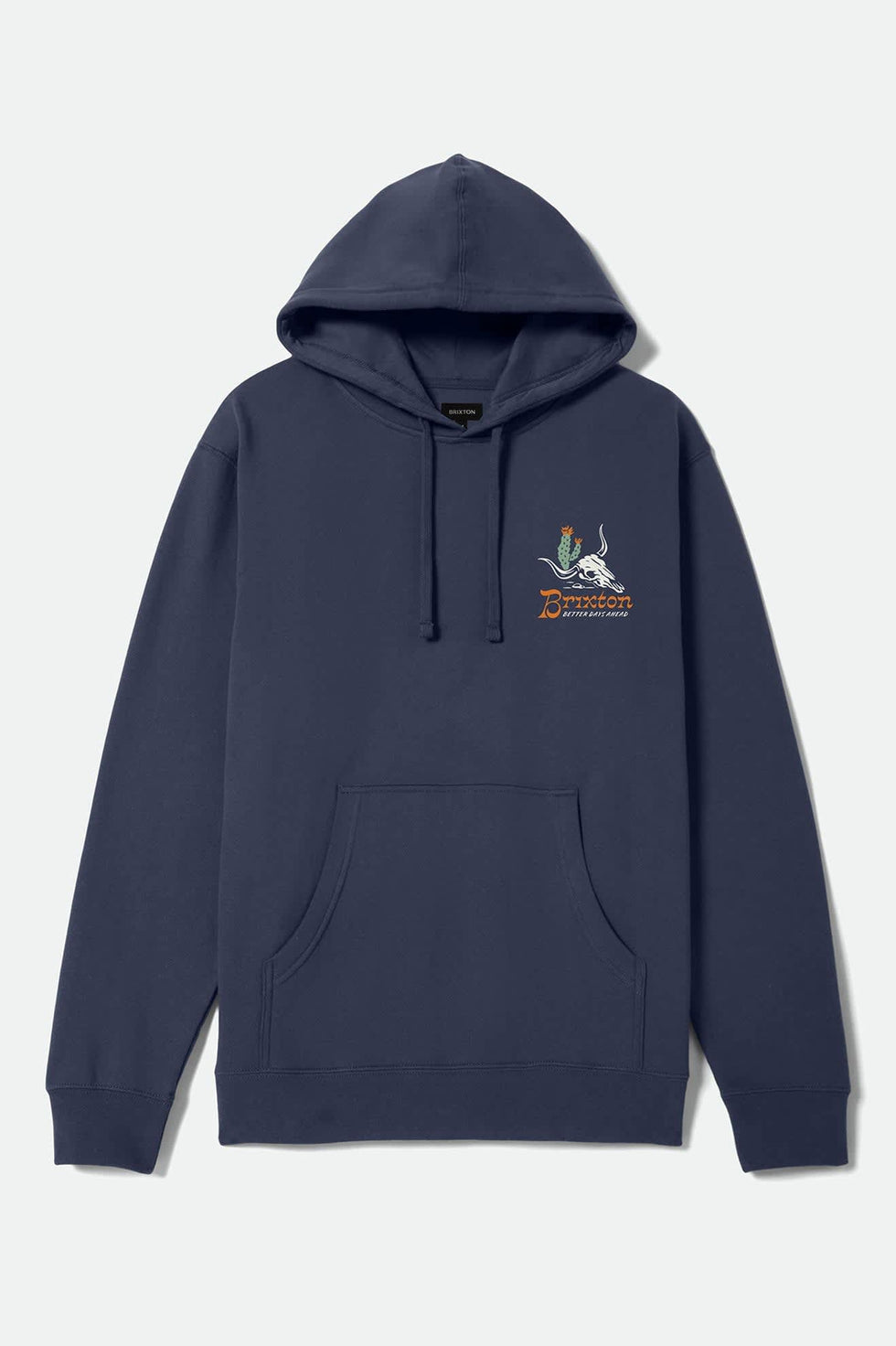 Brixton Barren Washed Navy Hooded Sweatshirt